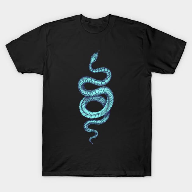 blue snake T-Shirt by DiWighte